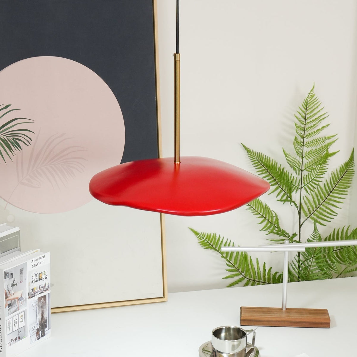 Mariva Pendant Lamp Wave Shape Gold Accent