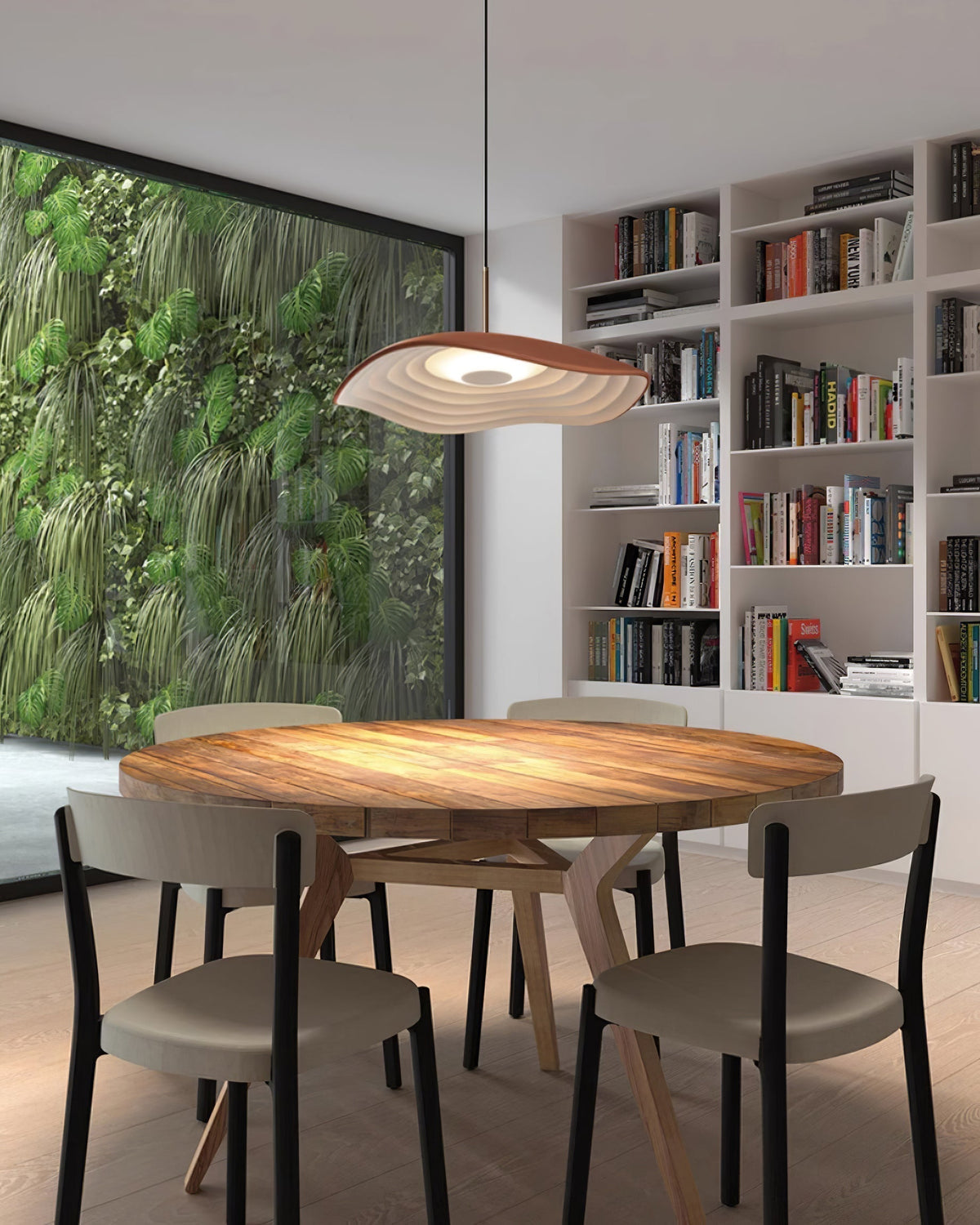 Mariva Pendant Lamp Wave Shape Gold Accent