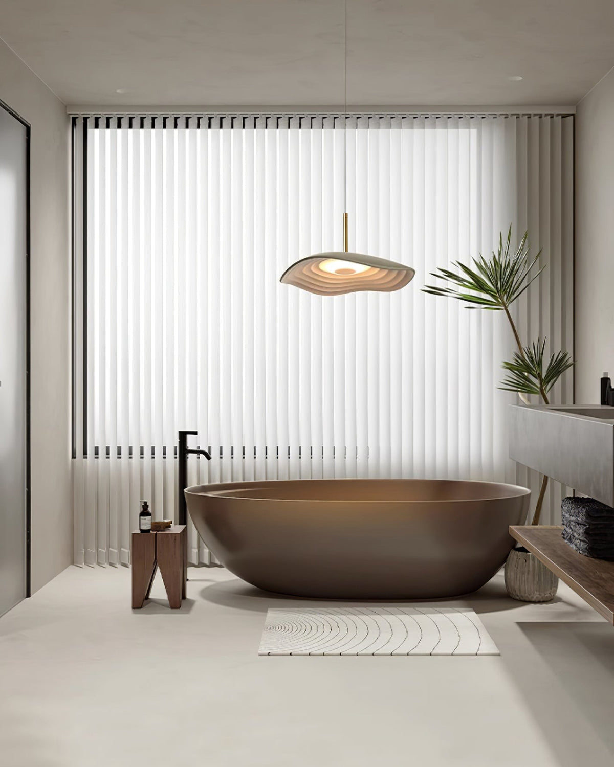 Mariva Pendant Lamp Wave Shape Gold Accent