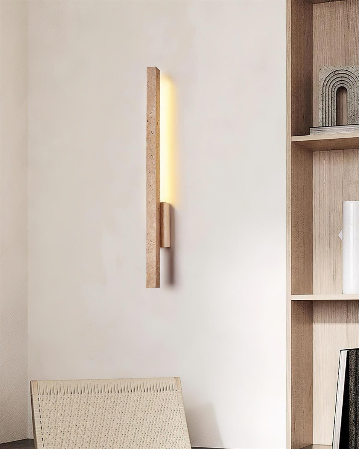 Corvella Wall Lamp Slim Linear Travertine Minimalist