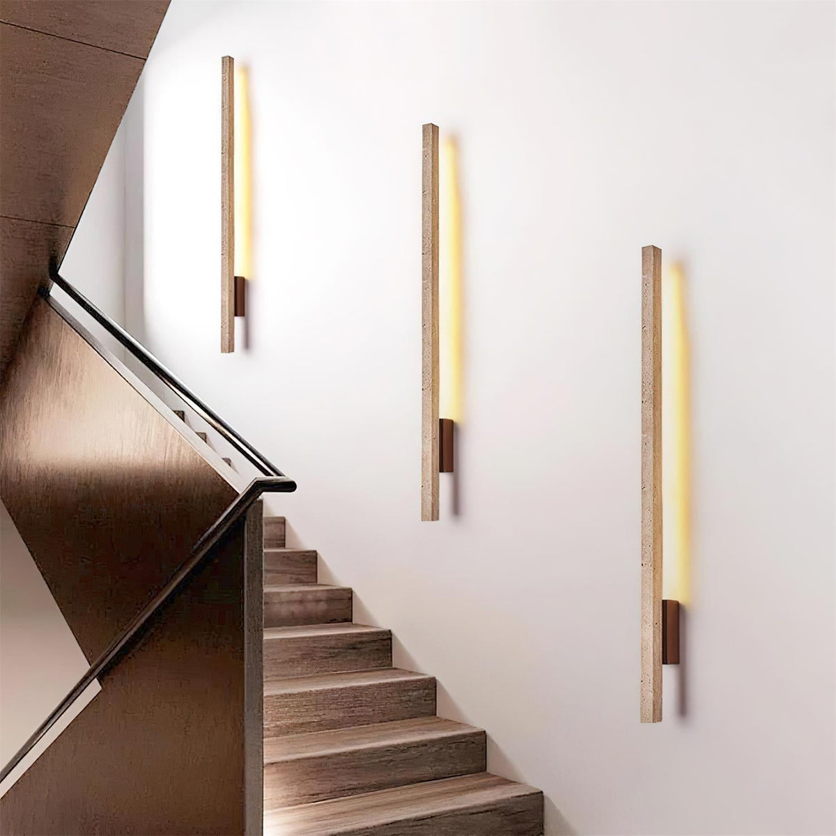 Corvella Wall Lamp Slim Linear Travertine Minimalist
