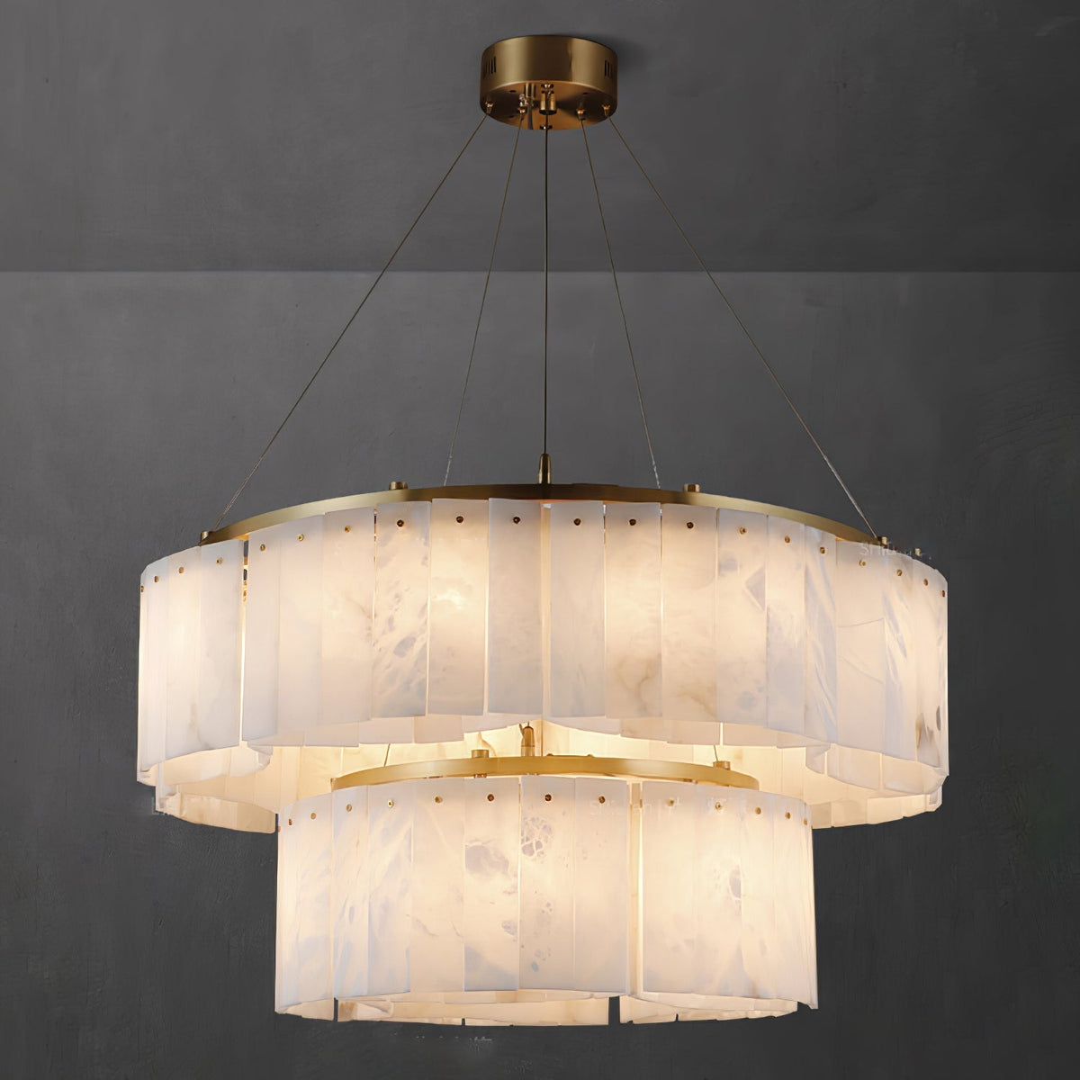 Ilveliel Double Tier Alabaster Pendant Light