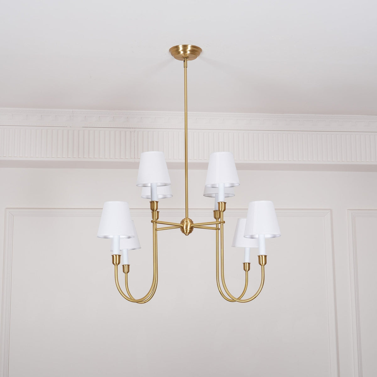 Orianine Chandelier Vendome Brass White Shade