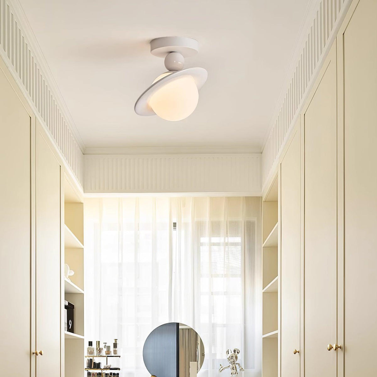 Selvian Ceiling Light Red and White Sputnik Retro