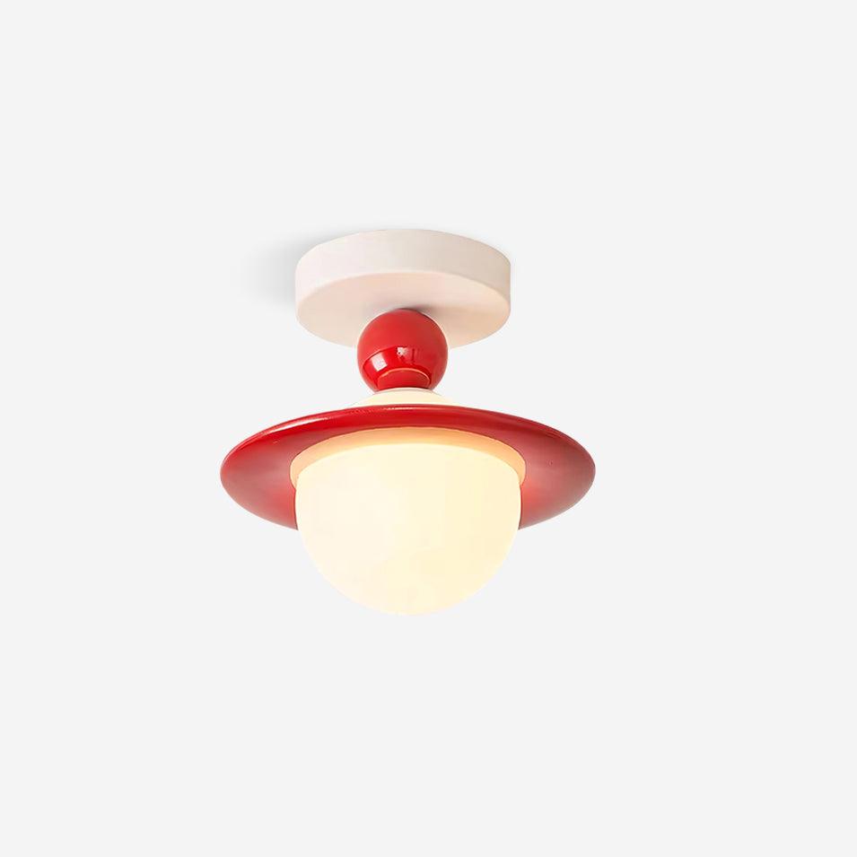 Selvian Ceiling Light Red and White Sputnik Retro