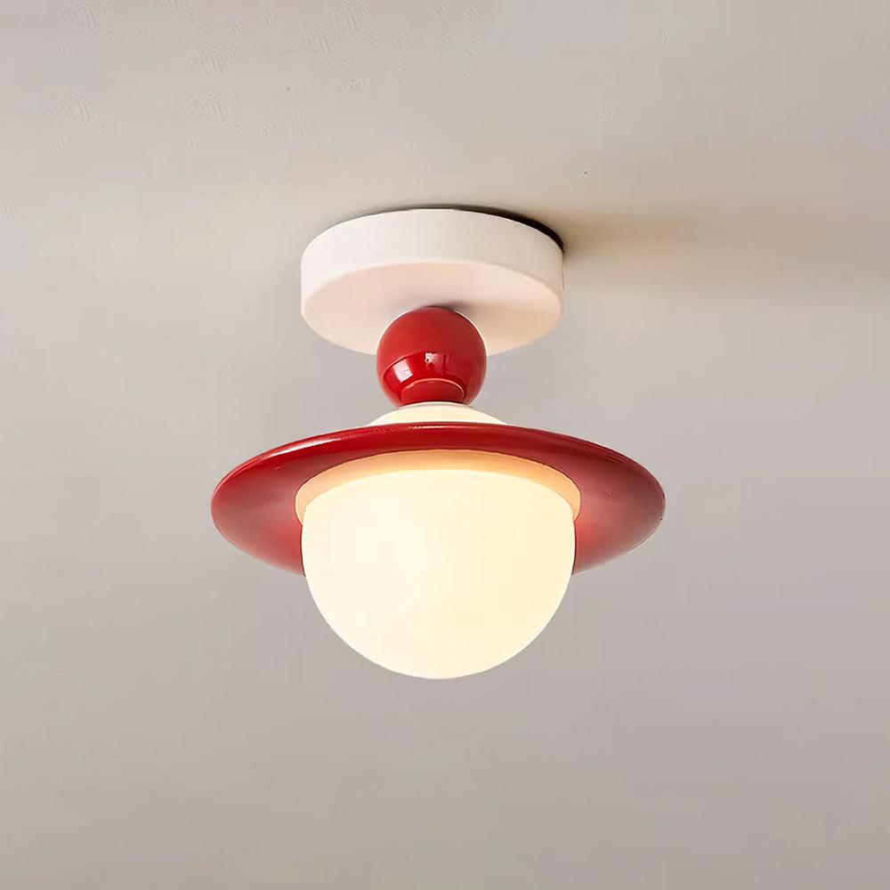Selvian Ceiling Light Red and White Sputnik Retro
