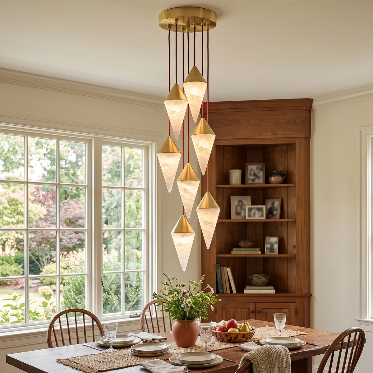 Ilverford Faceted Alabaster Drop Chandelier