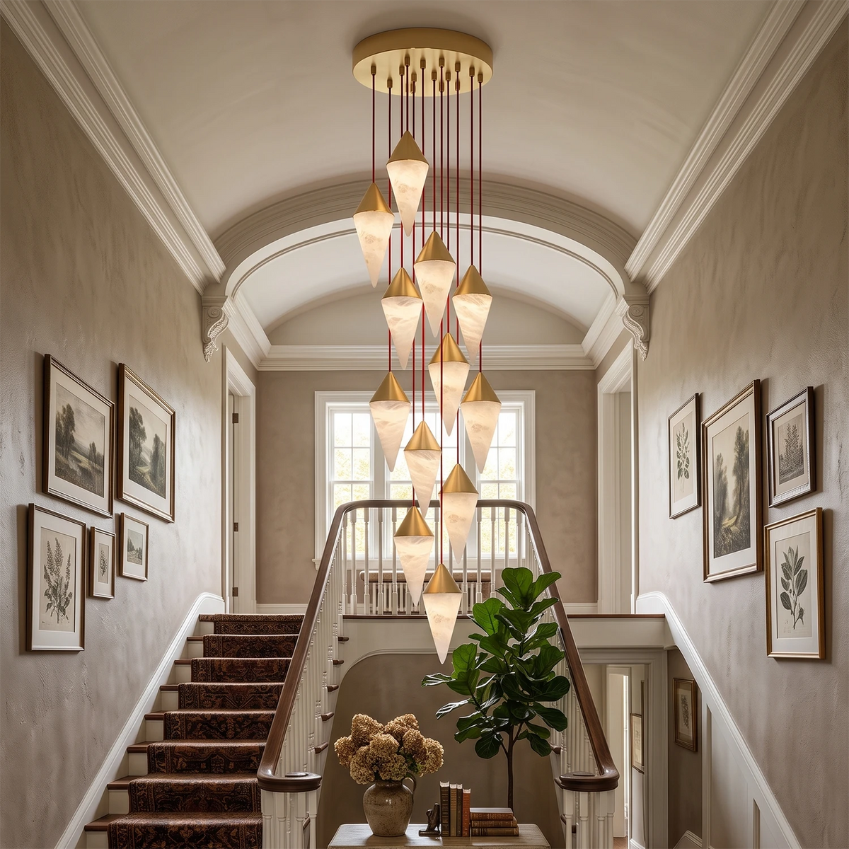 Ilverford Faceted Alabaster Drop Chandelier