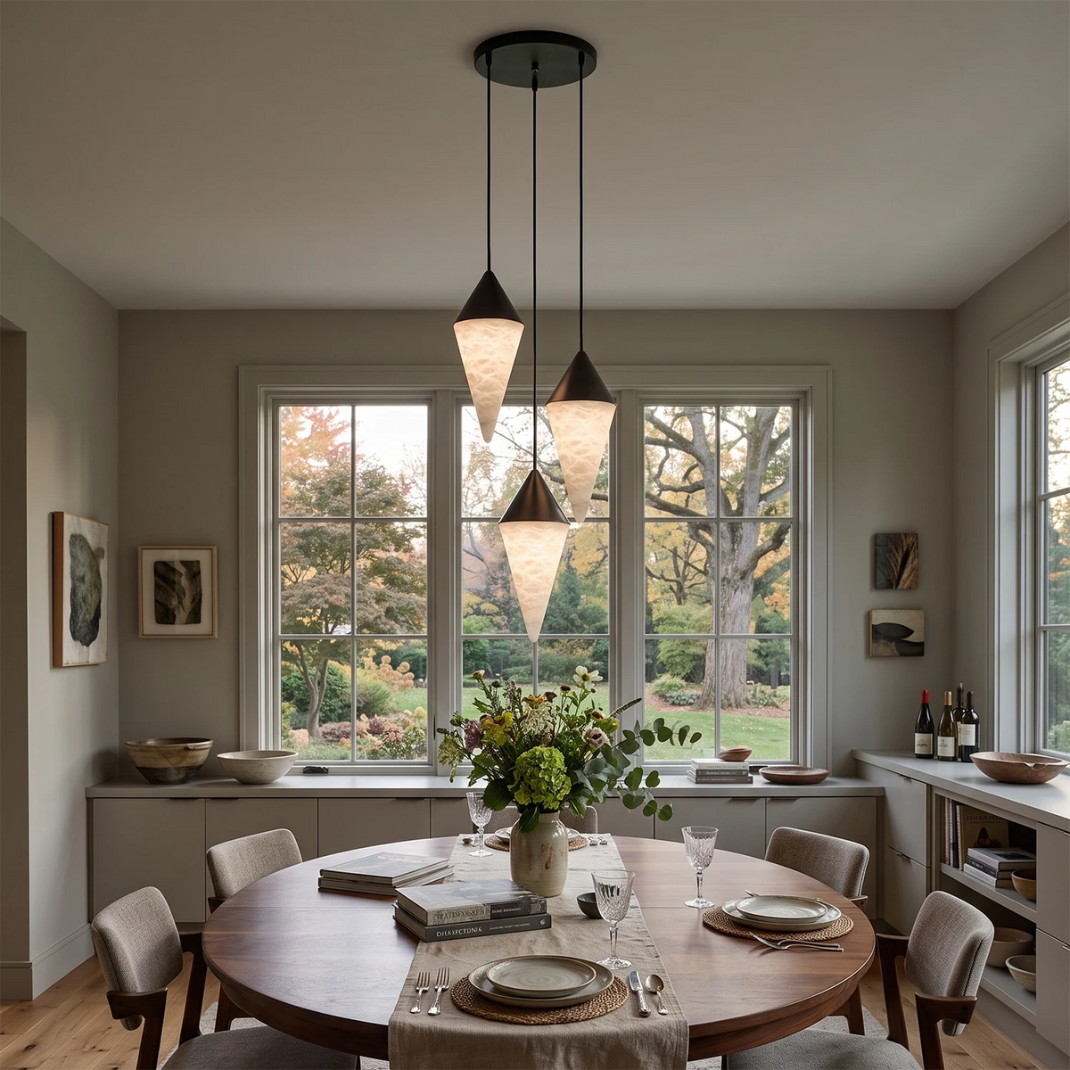Ilverford Faceted Alabaster Drop Chandelier
