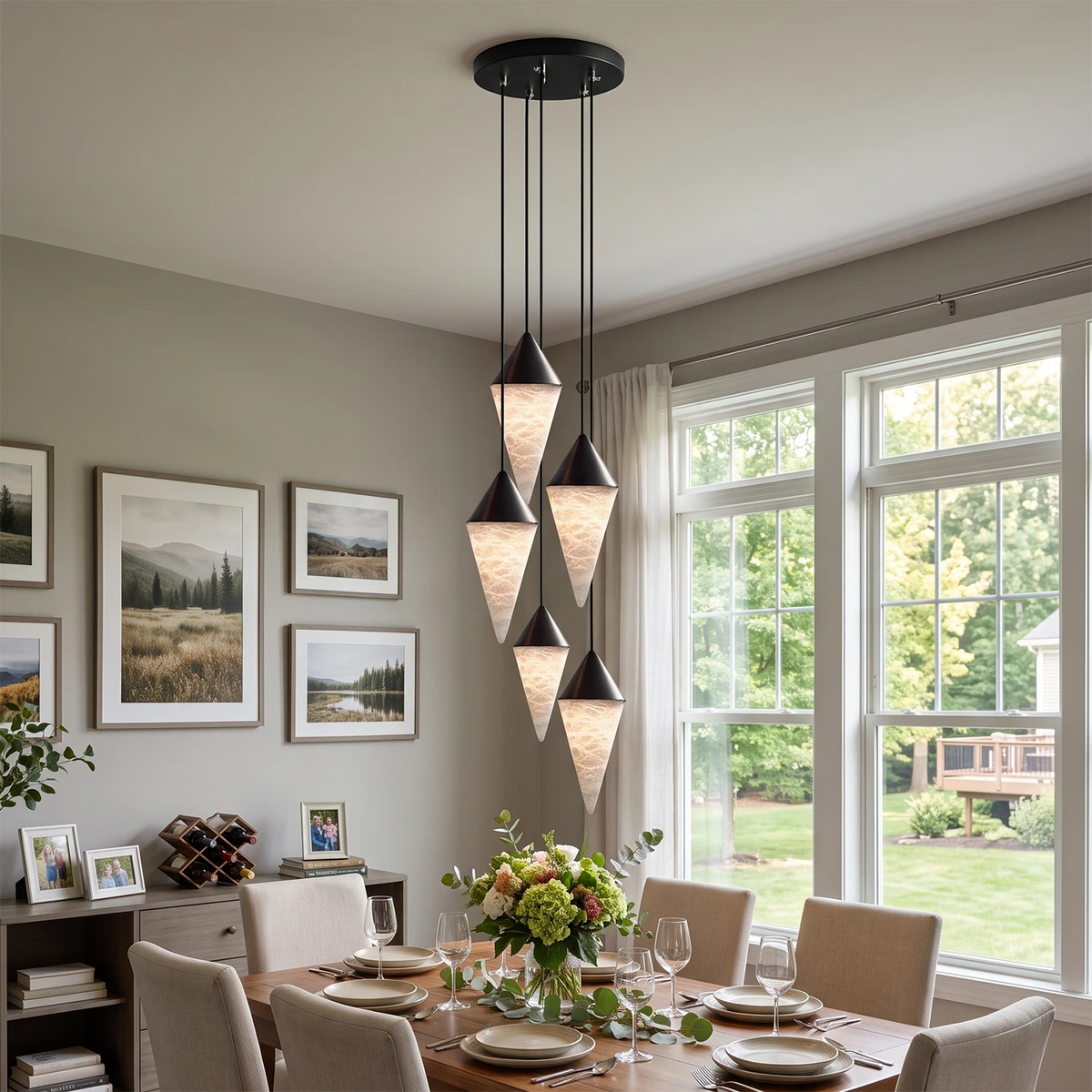 Ilverford Faceted Alabaster Drop Chandelier
