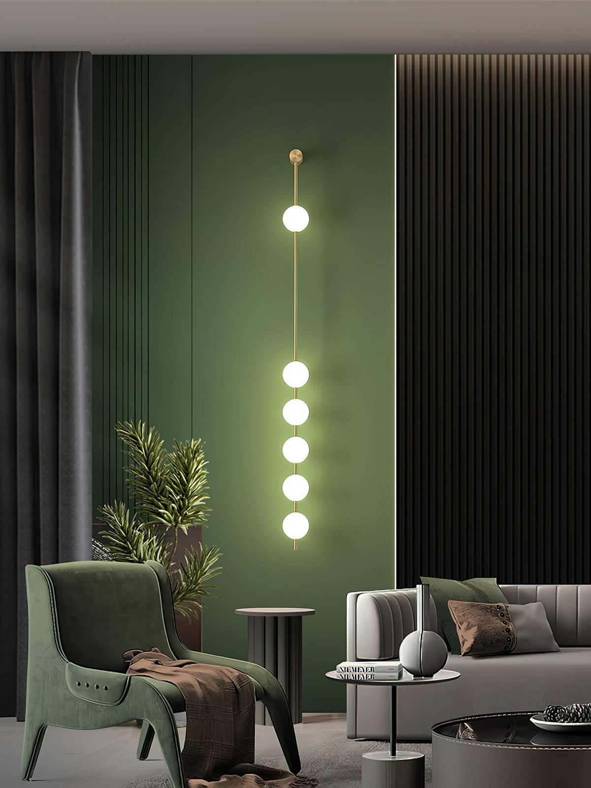 Soloiella Wall Lamp Vertical Balls Brass