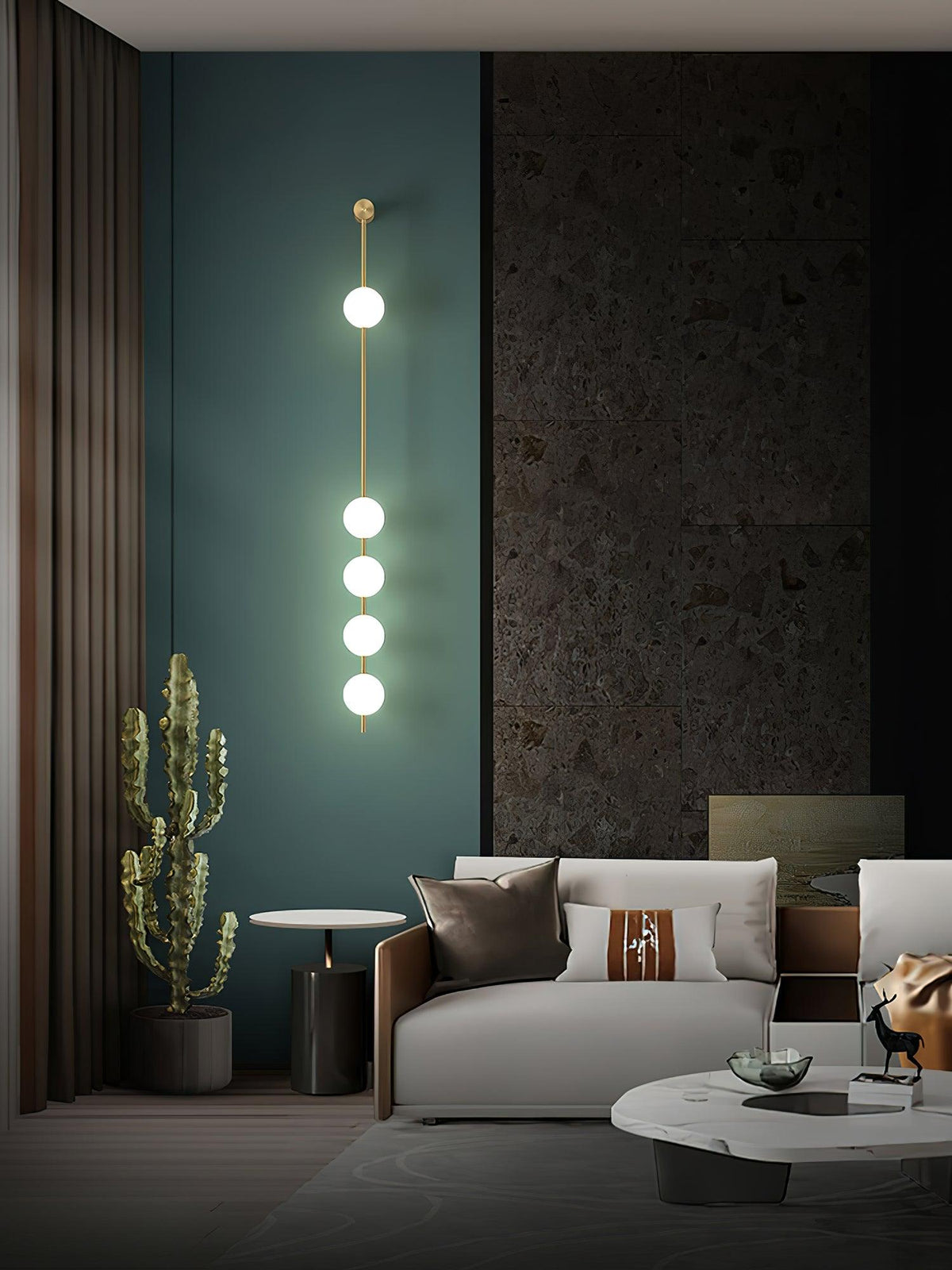 Soloiella Wall Lamp Vertical Balls Brass