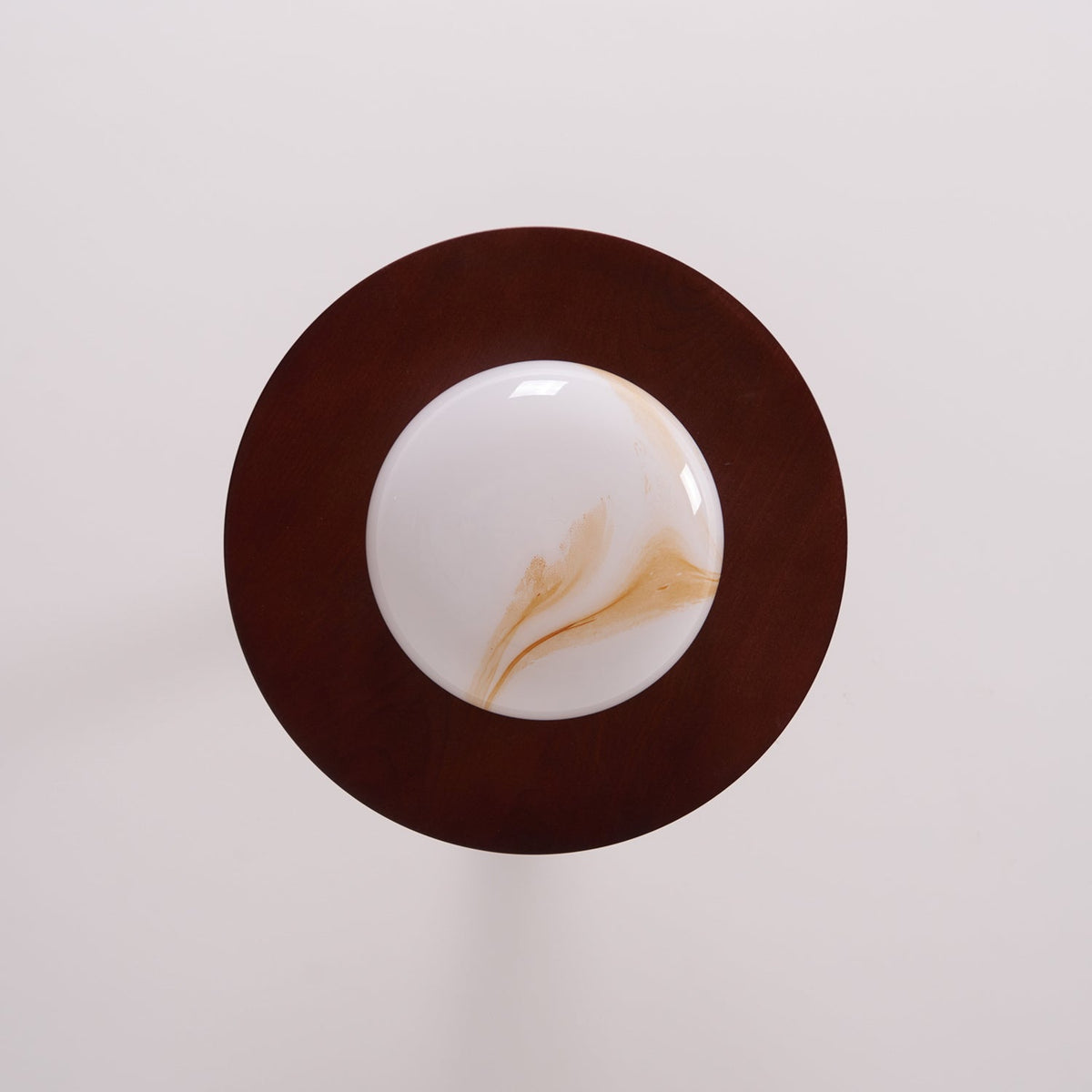 Tovupur Ceiling Light Walnut Color & White Imitation Alabaster