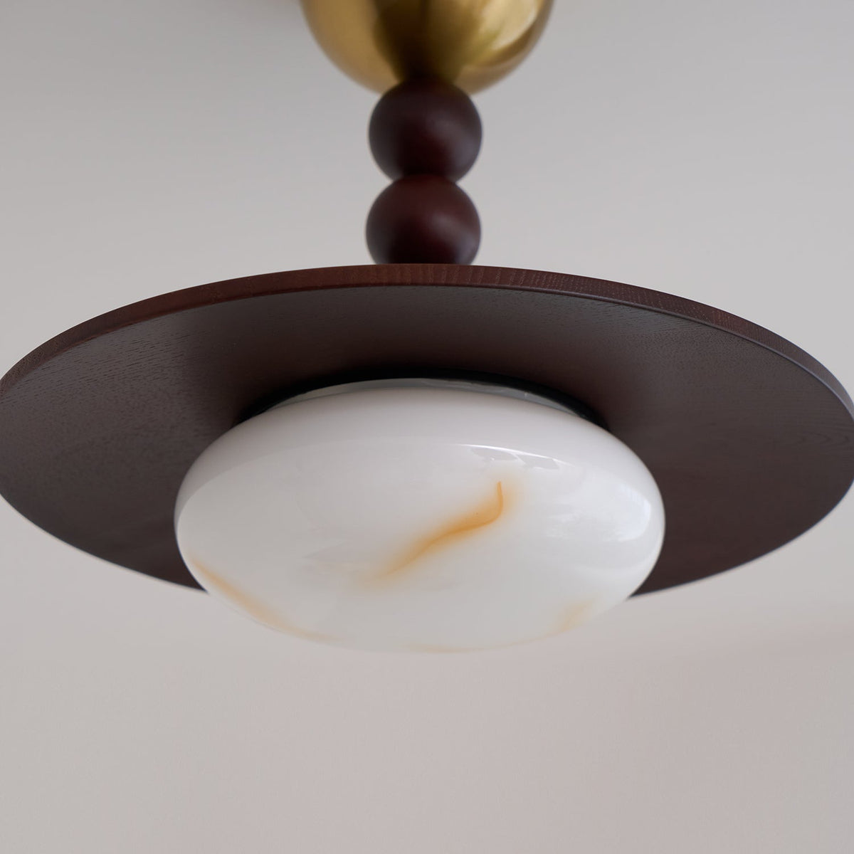 Tovupur Ceiling Light Walnut Color & White Imitation Alabaster