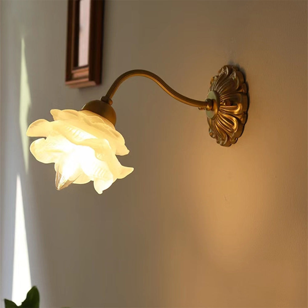 Pebusame Vintage Metal Glass Indoor Wall Lamp Bedroom Living Room