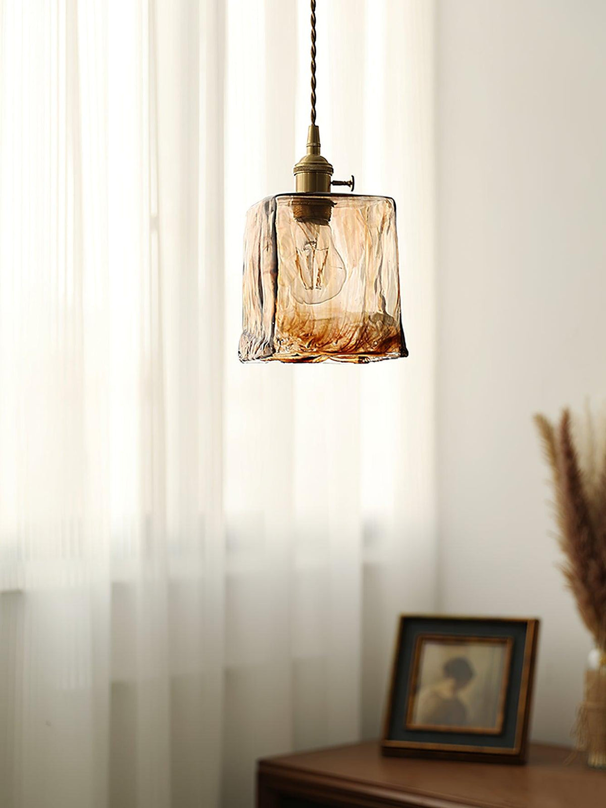 Celirira Vintage Glass Pendant Light