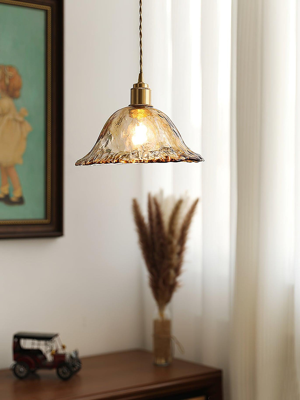 Elmswick Brown Glass Pendant Light