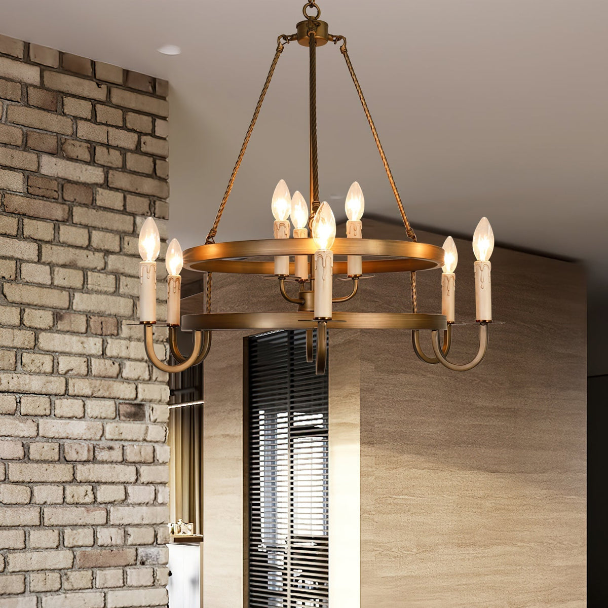 Vintara Brass Candle Chandelier