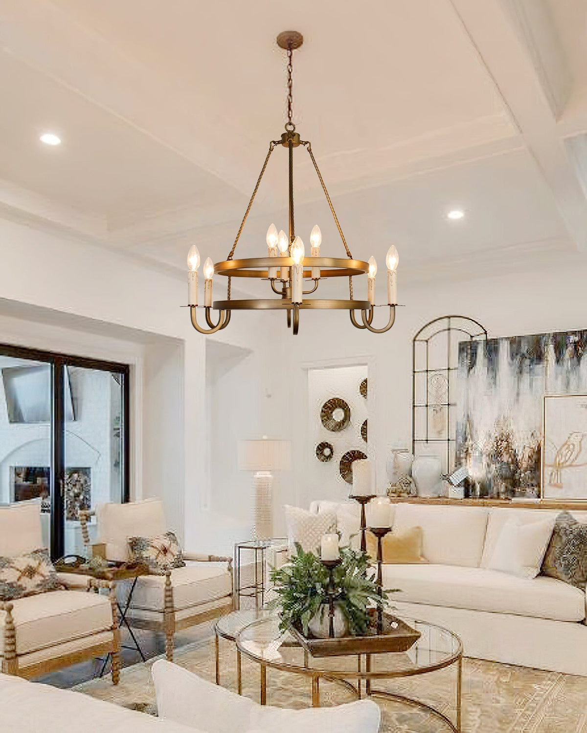 Vintara Brass Candle Chandelier
