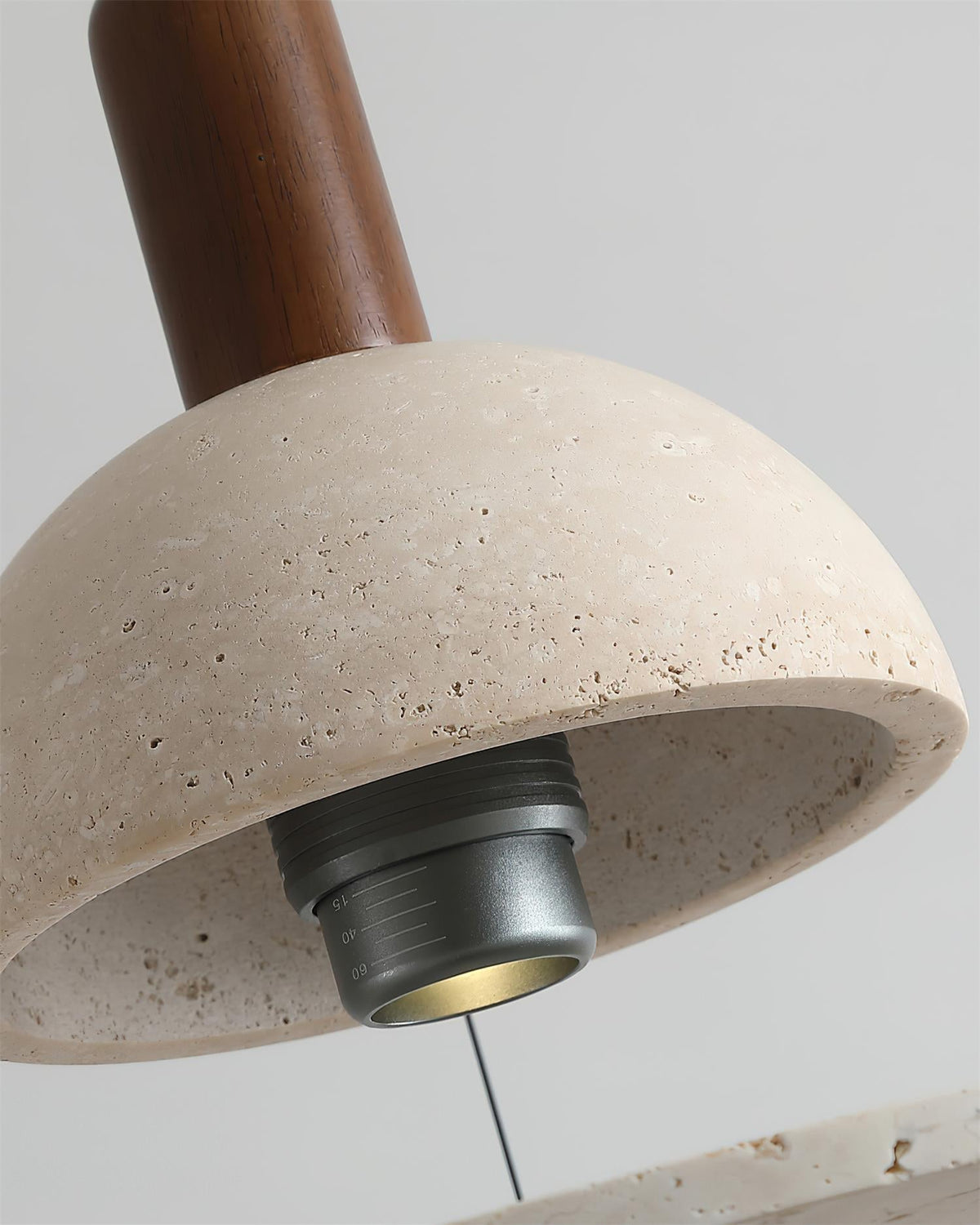 Valenise Travertine Dome & Ring Pendant Lamp
