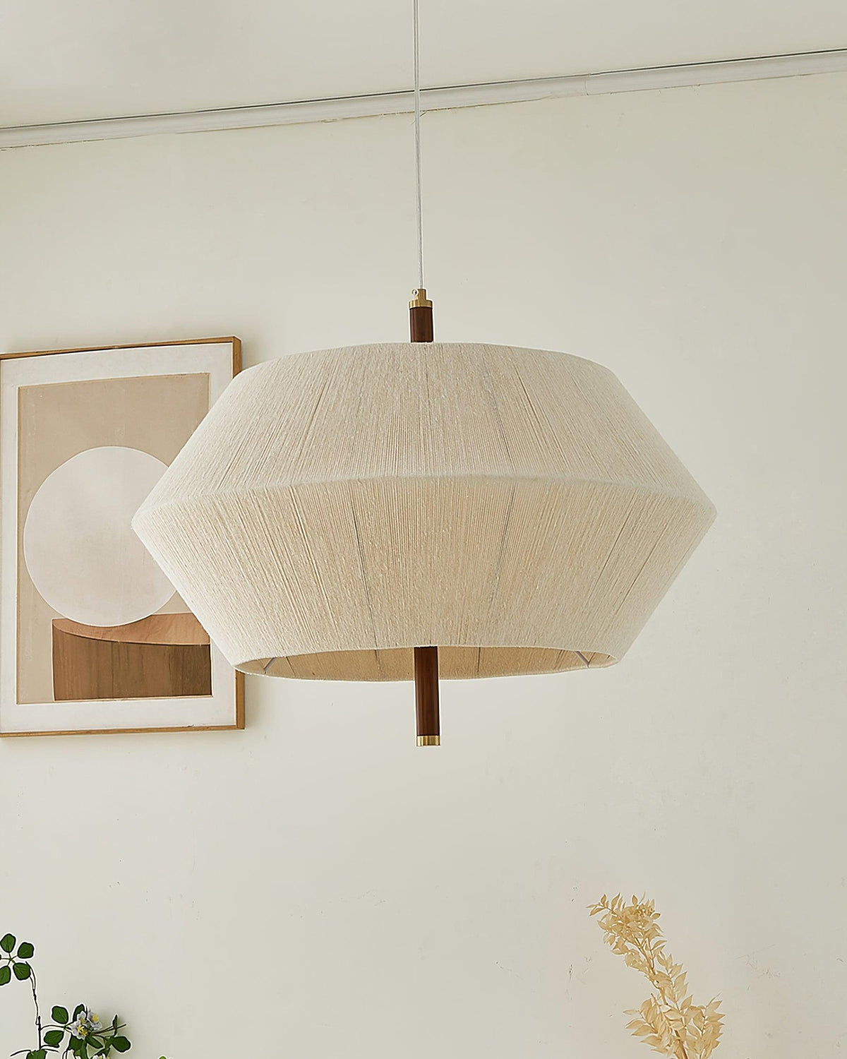 Elowen Pendant Lamp Cotton-Thread Walnut Natural