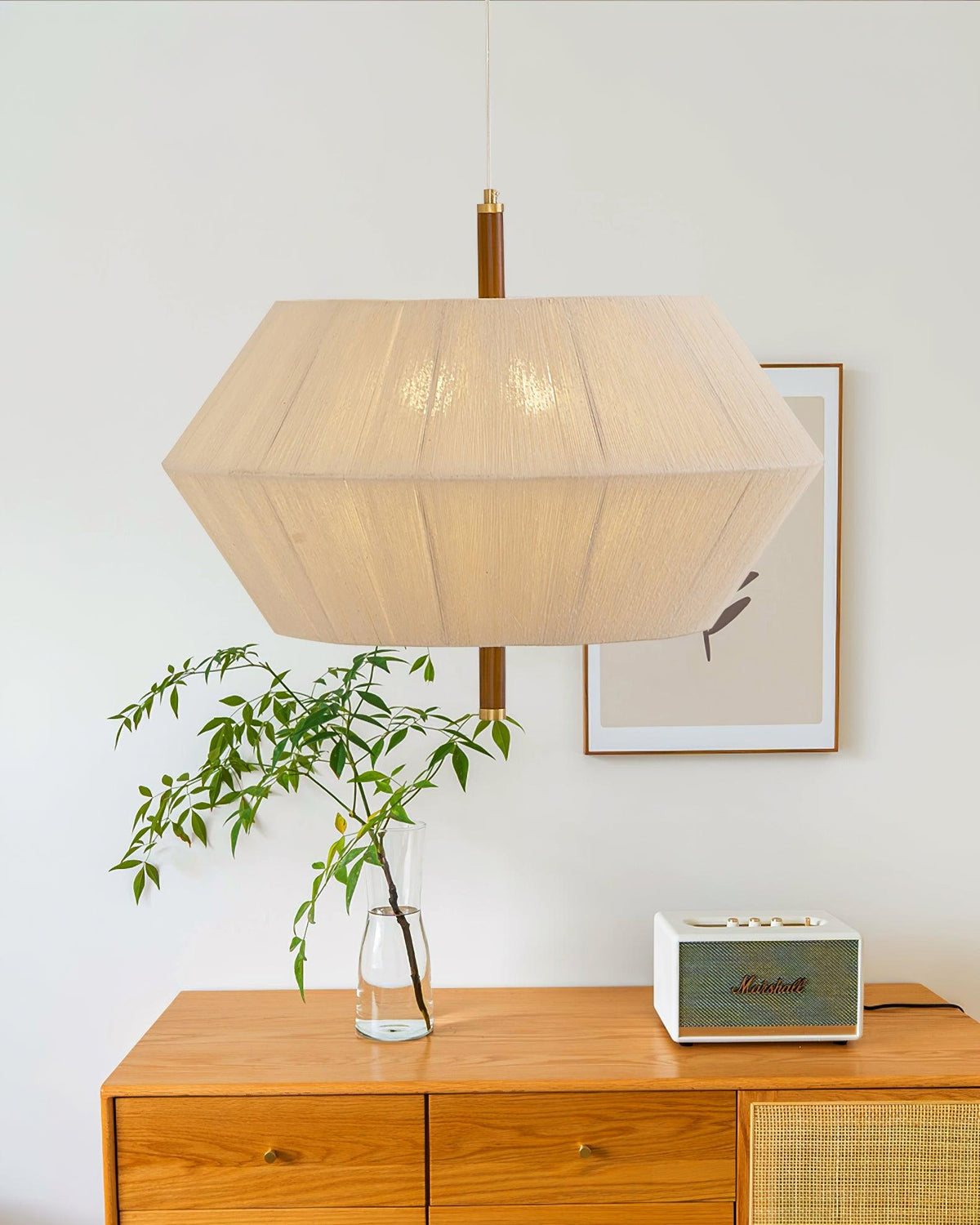 Elowen Pendant Lamp Cotton-Thread Walnut Natural