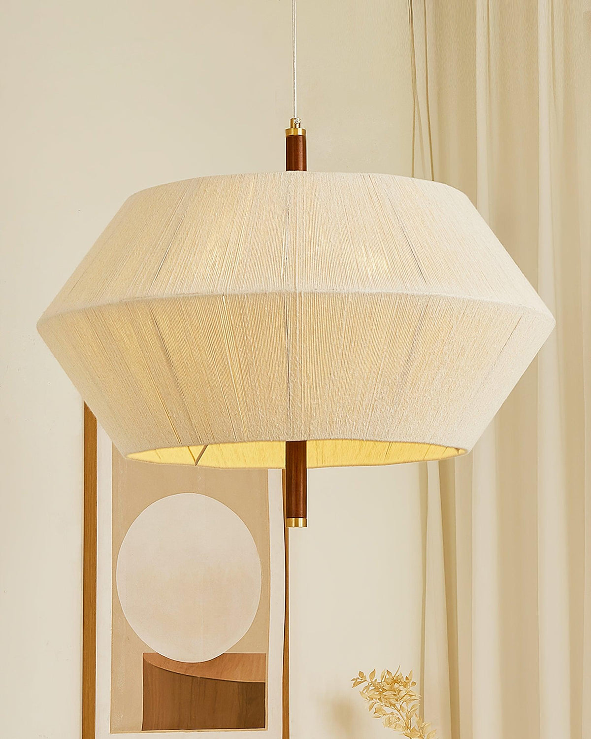 Elowen Pendant Lamp Cotton-Thread Walnut Natural