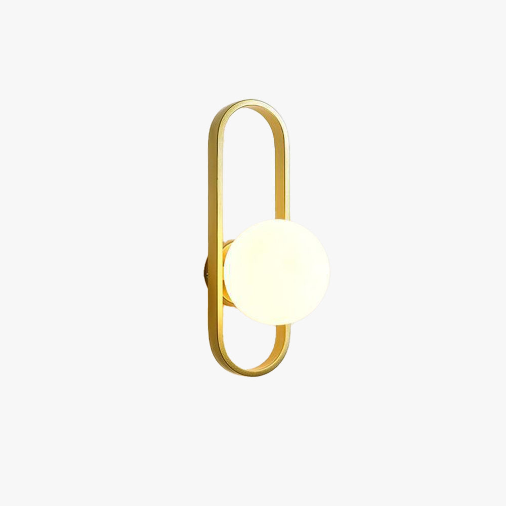 Fuvavel Modern Globe Bedside Wall Lamp Mount for Bedroom & Reading Room, Gold/Black