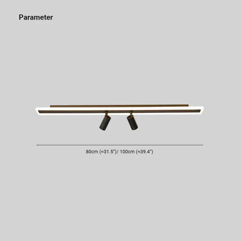 Figamet Minimalist Double-linear Ceiling Light Spotlight, Black