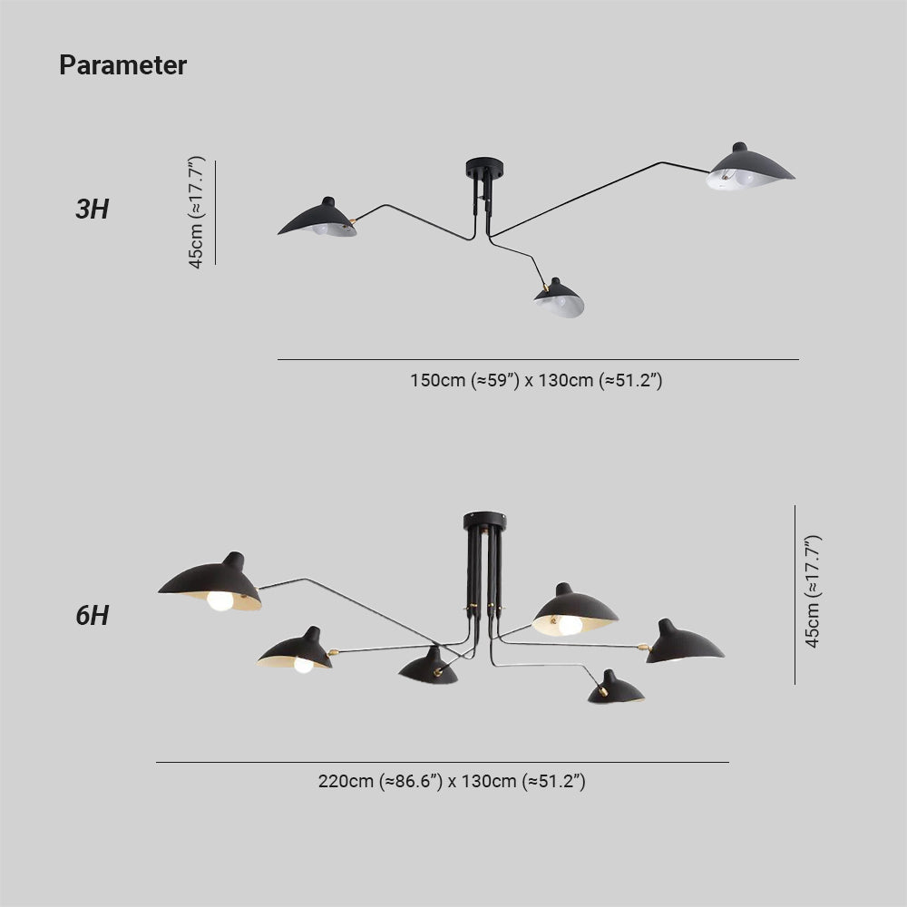 Ganesor Industry Three Arm Ceiling Light