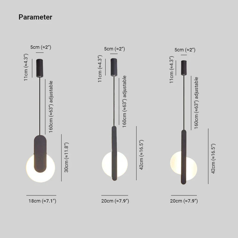 Kori Modern LED Pendant Light Black/White Living Room-Neutral Decor