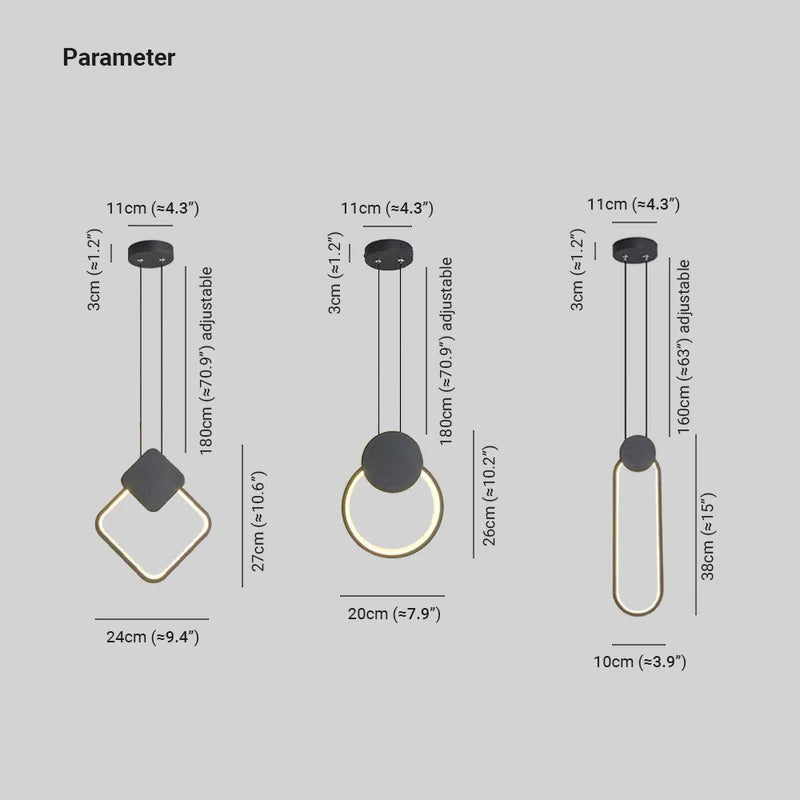 Kori Modern LED Pendant Light Black/White Living Room-Neutral Decor