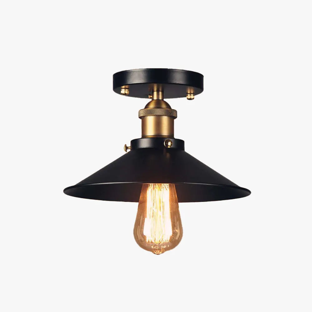 Cokikan Industrial Cone Metal Ceiling Light, Black