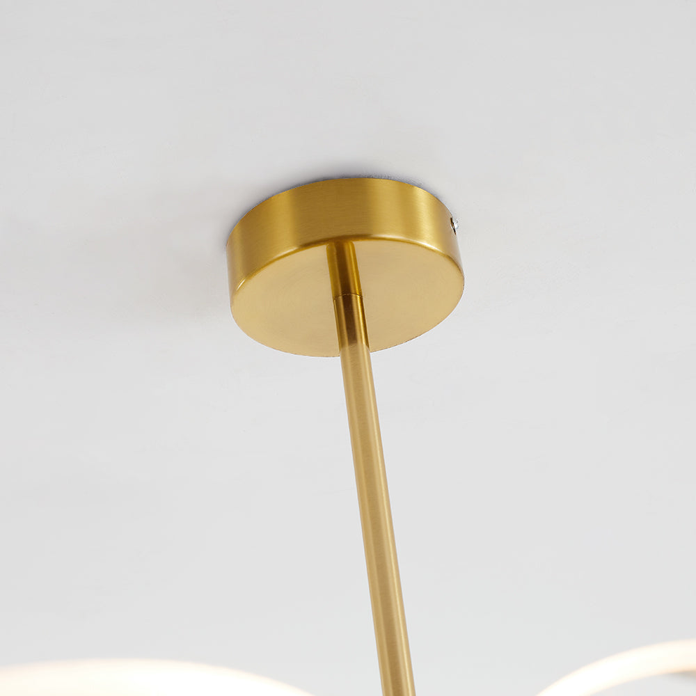 Lebirok Art Deco Leaf Metal/ Chandelier, Gold