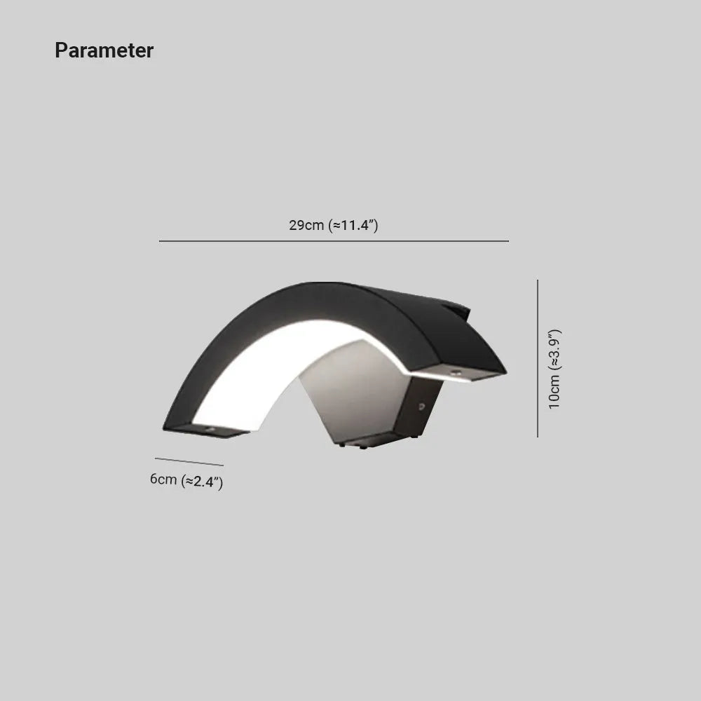 Alvyn Wall Lamp Nordic Arc Waterproof LED Outdoor Black-Neutral Decor