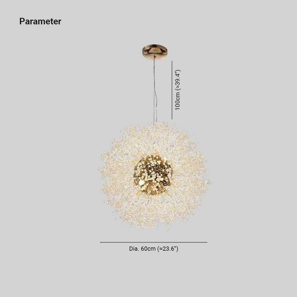 Wagebor Elegant Dandelion Minimalist Luxury Pendant Light, Gold/Chorme
