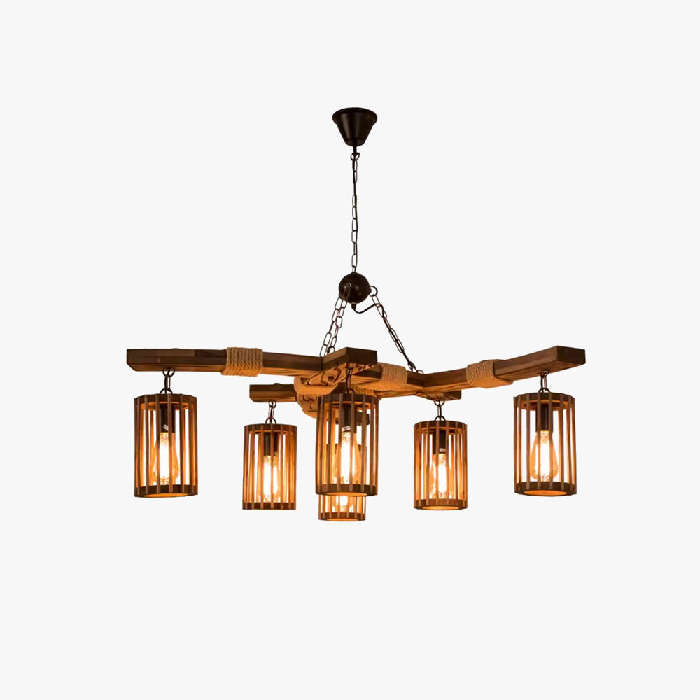 Puvanil Retro LED Chandelier Wood Restaurant/Living Room/Bar