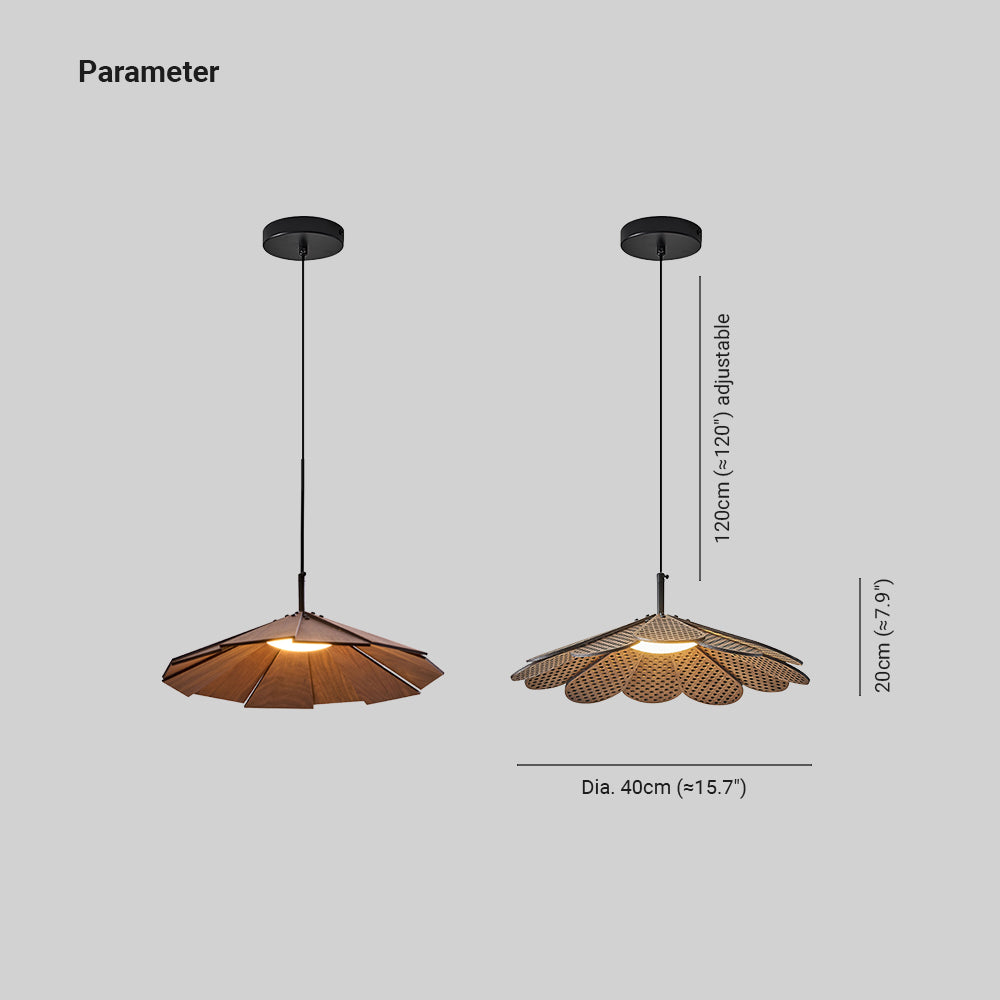 Vokipod Vintage LED Pendant Light Walnut Wood Bedroom/Bar/Tea Room
