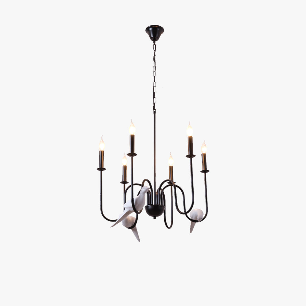 Vumupira Vintage Chandelier Black Metal Bedroom/Cafe Living Room