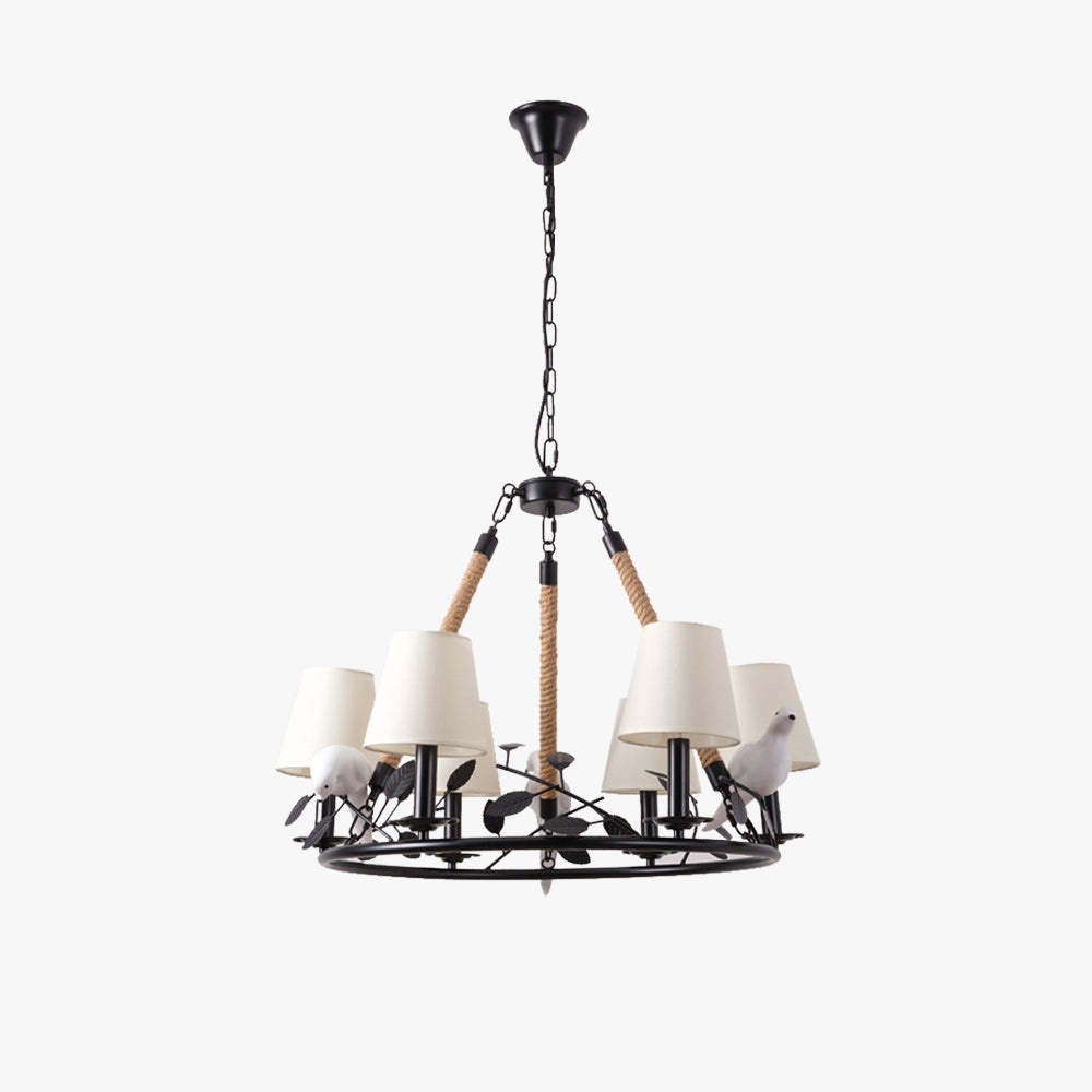 Reteponi Vintage LED Chandelier Black Metal Living Room/Bedroom