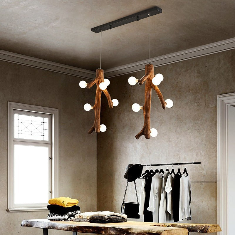 Comonar Nordic LED Chandelier Wood Living Dining Room Bedroom