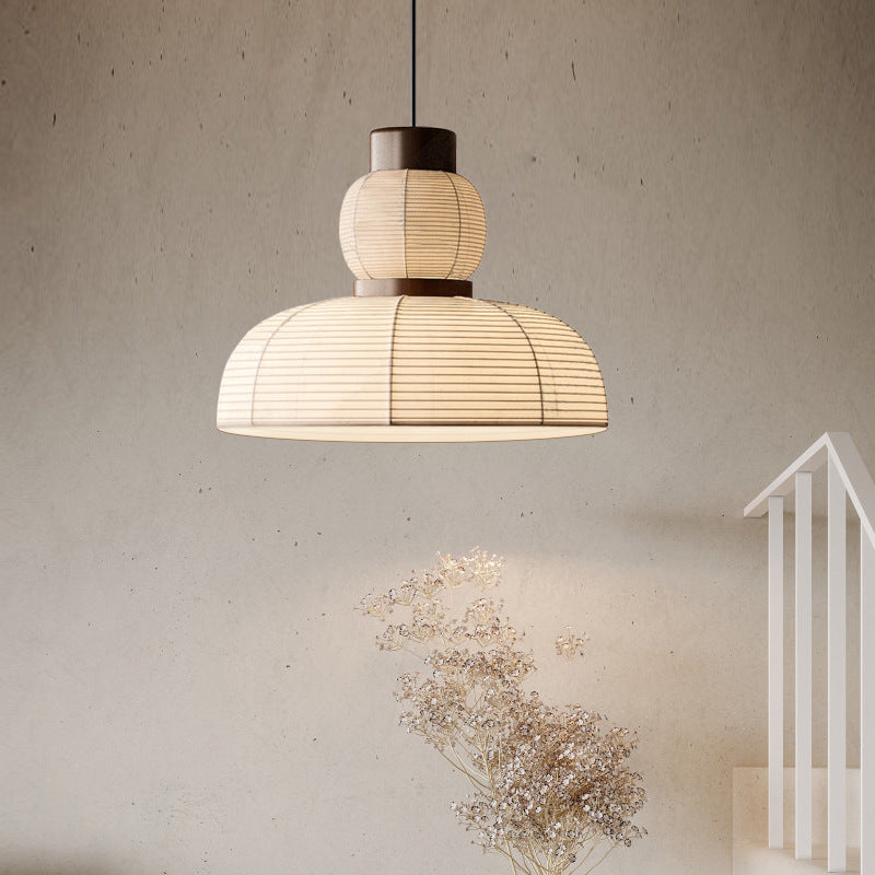 Sivumeka Pendant Light Neutral Paper Modern Fabric White