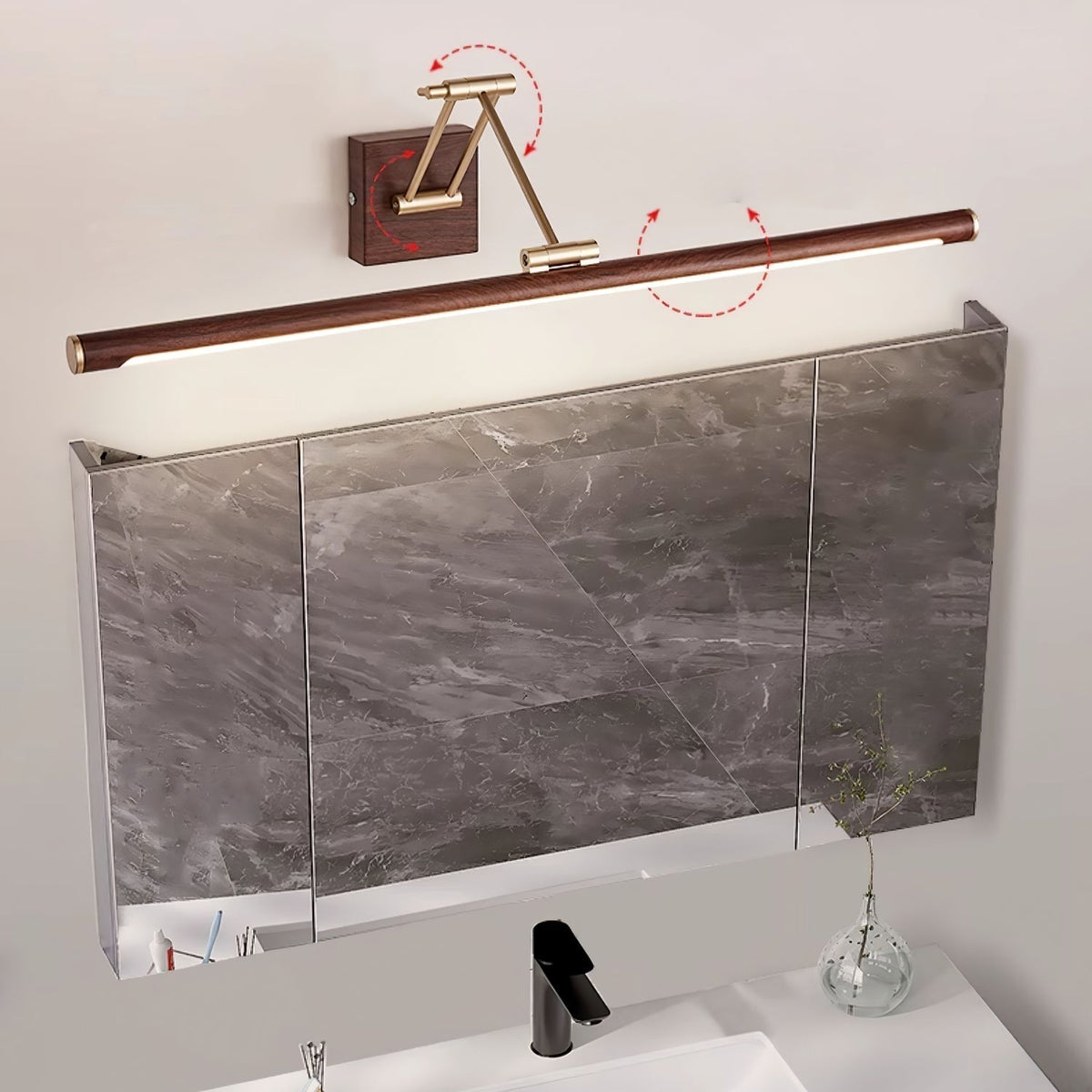 Elvoro Wall Light Walnut Color Linear Adjustable