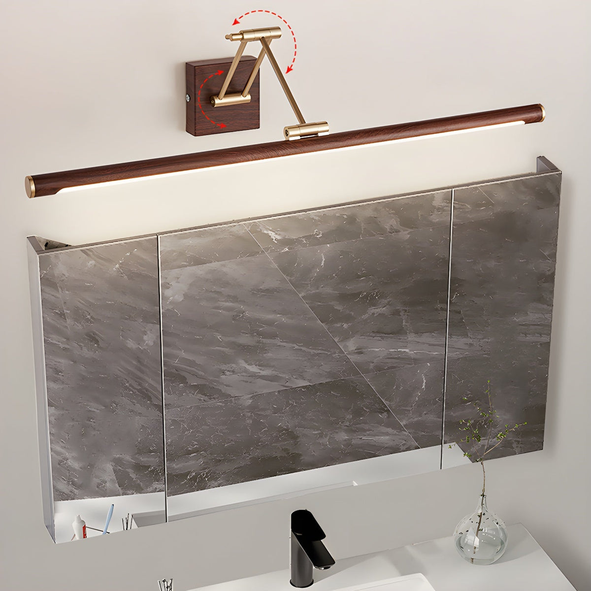 Elvoro Wall Light Walnut Color Linear Adjustable