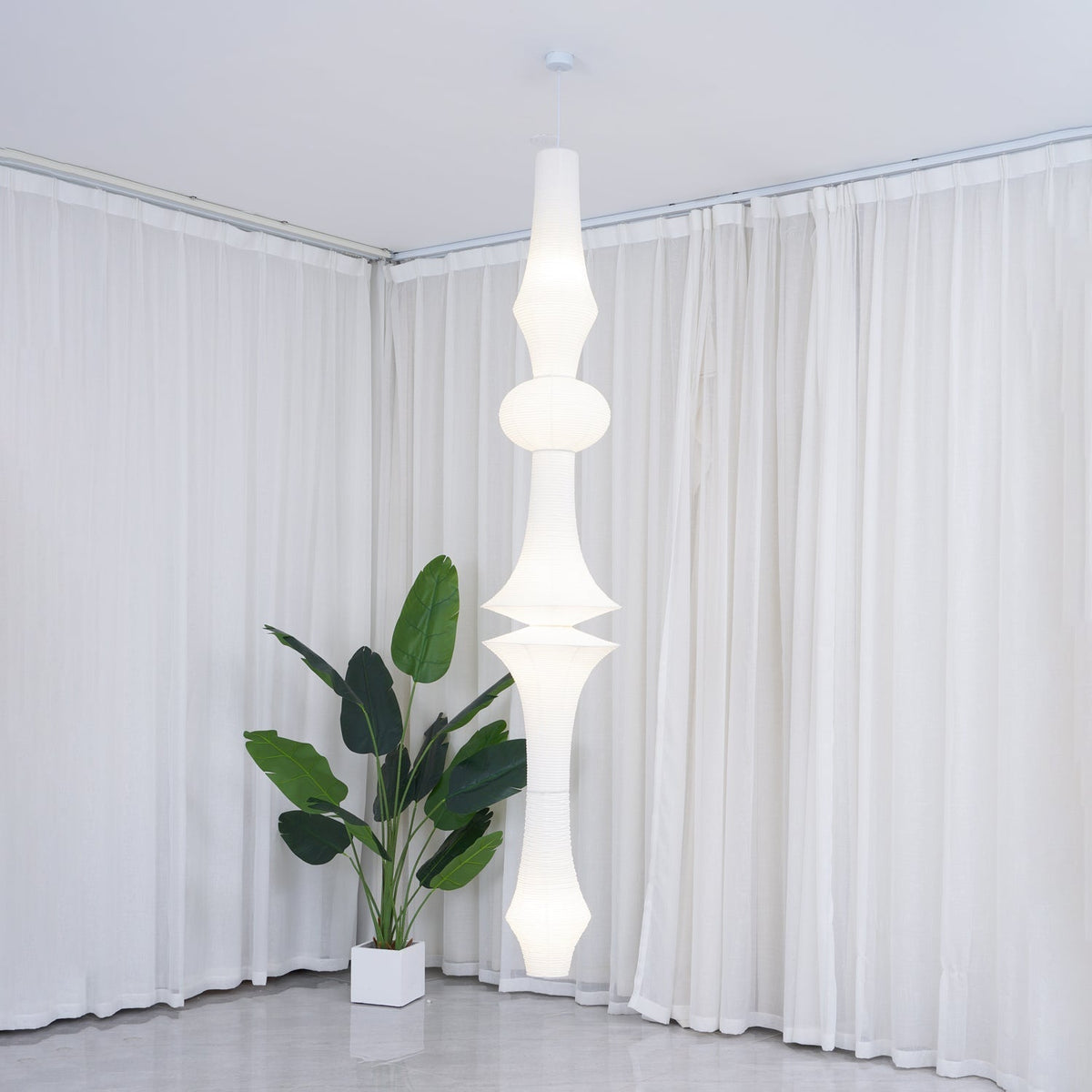 Lunirena Pendant Light Washi Paper E for Living Room
