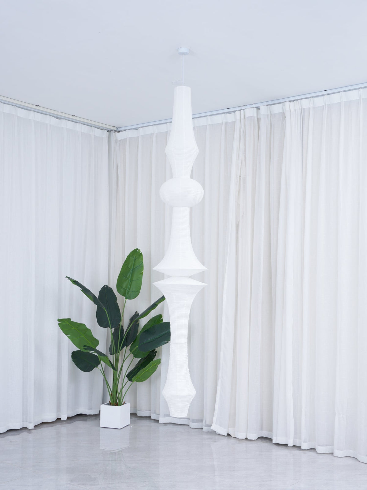 Lunirena Pendant Light Washi Paper E for Living Room
