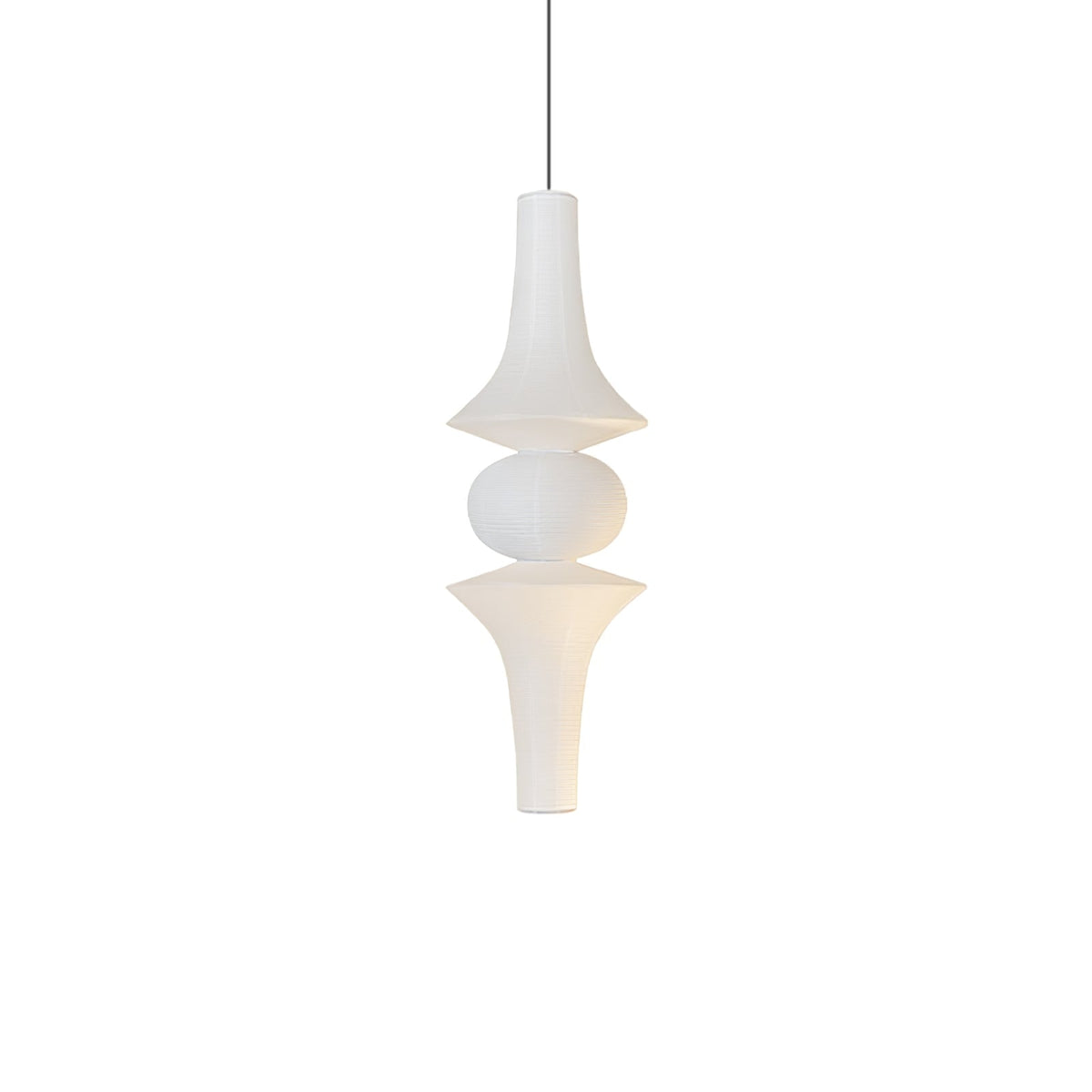 Cesekal Sculptural Paper Vertical Pendant Light