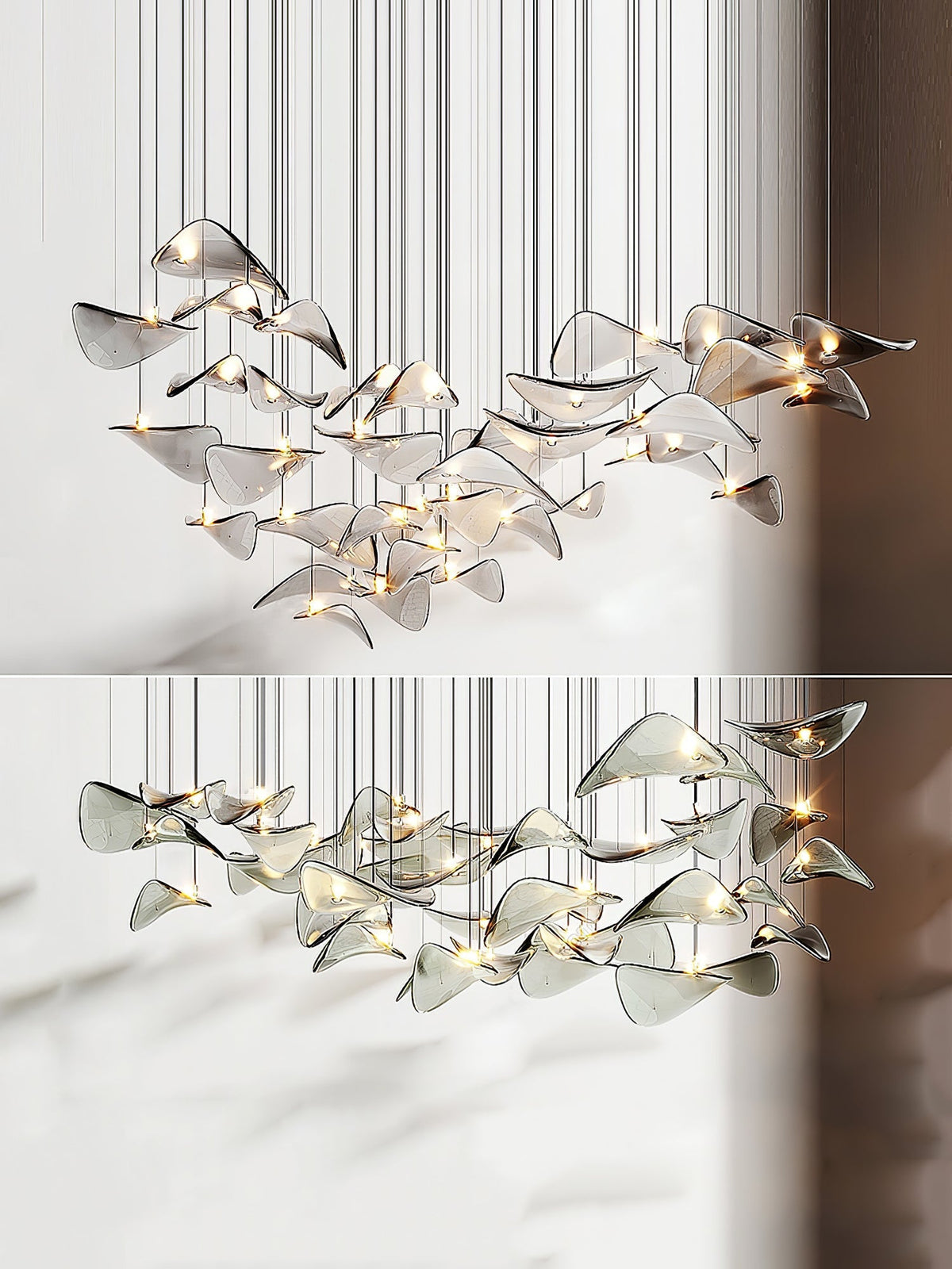 Orinthal Wave Floating Leaf Chandelier
