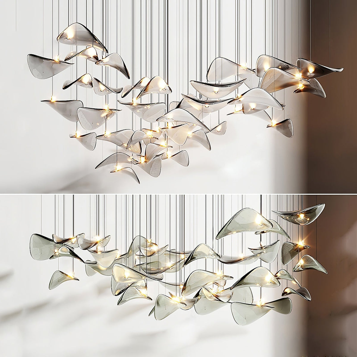 Orinthal Wave Floating Leaf Chandelier