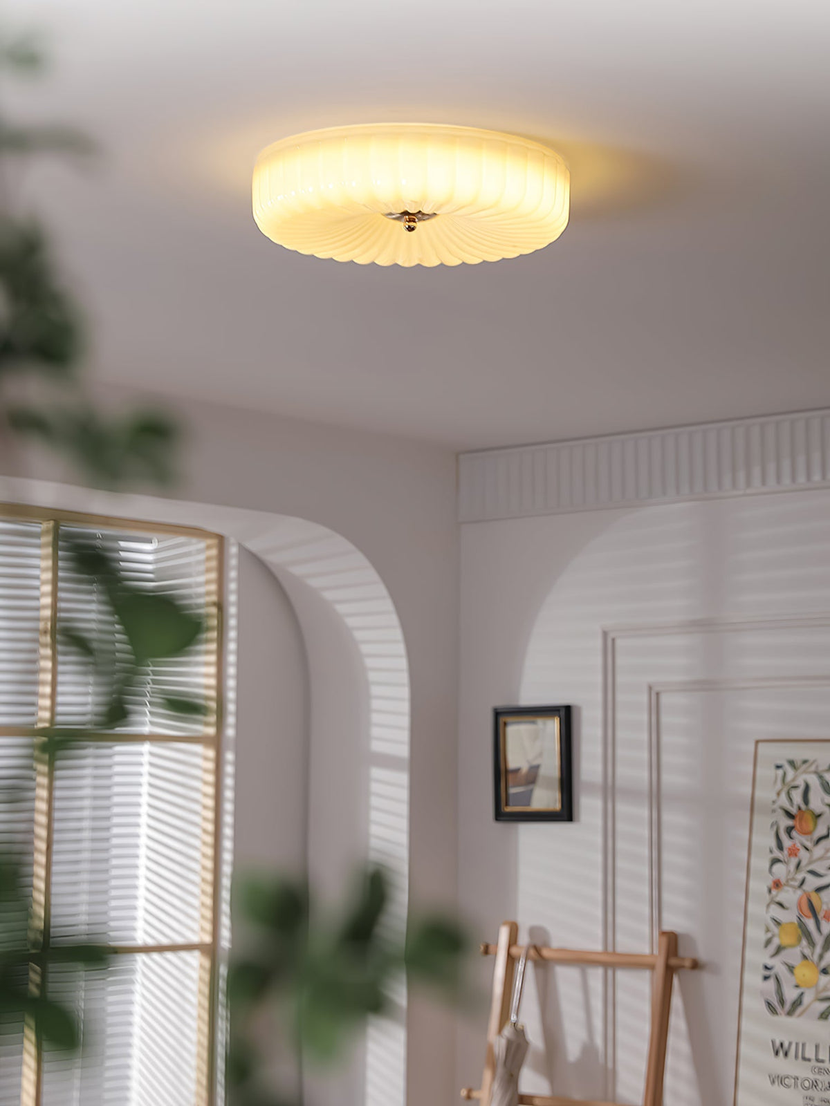 Velalian Glass Flush Mount Ceiling Light